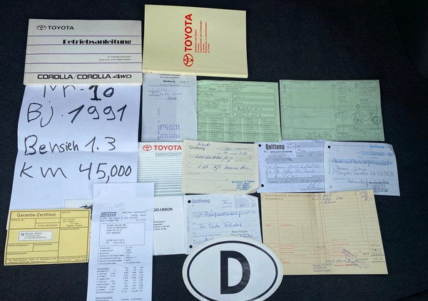 Toyota Corolla cena 19900 przebieg: 40000, rok produkcji 1991 z Radom małe 631